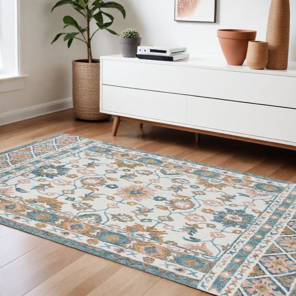 Teno Hand Tufted Floral Traditional Area Rug