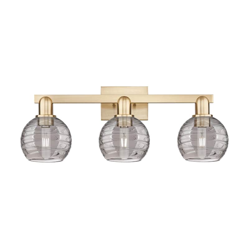 Innovations Lighting 716-3W-11-26 Athens Deco Swirl Vanity Athens Deco - Champagne Bronze / Light Smoke Deco Swirl
