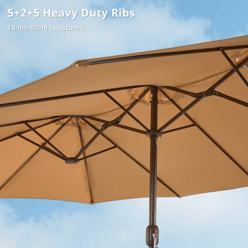 HOOOWOOO Outdoor Patio Umbrella with Crank Handle