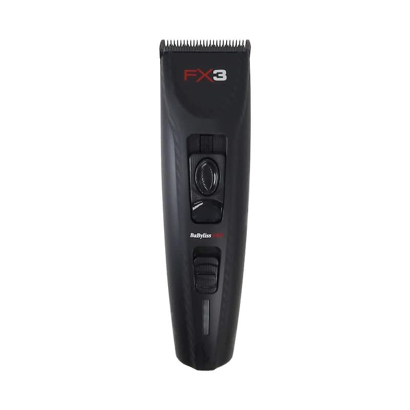 BaByliss Pro FX3 Black High Torque Cordless Clipper FXX3CB (Black) + BaByliss Pro Barberology 9 Inch Clipper Comb - Red