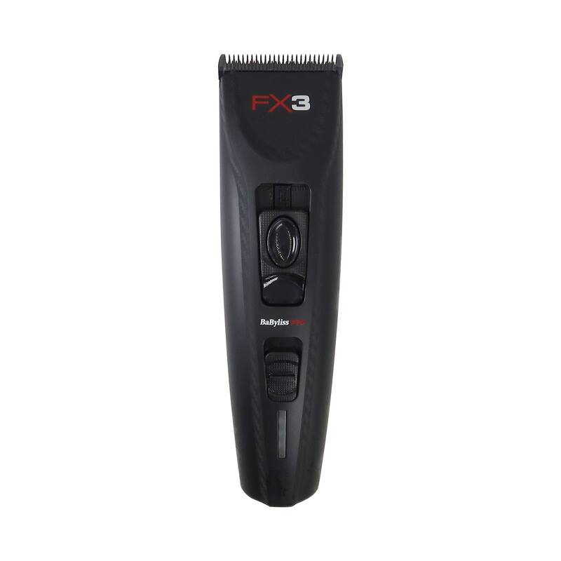 BaByliss Pro FX3 Black High Torque Cordless Clipper FXX3CB (Black) + BaByliss Pro Fade Brush BPFADEB + BaByliss Pro 9" Comb