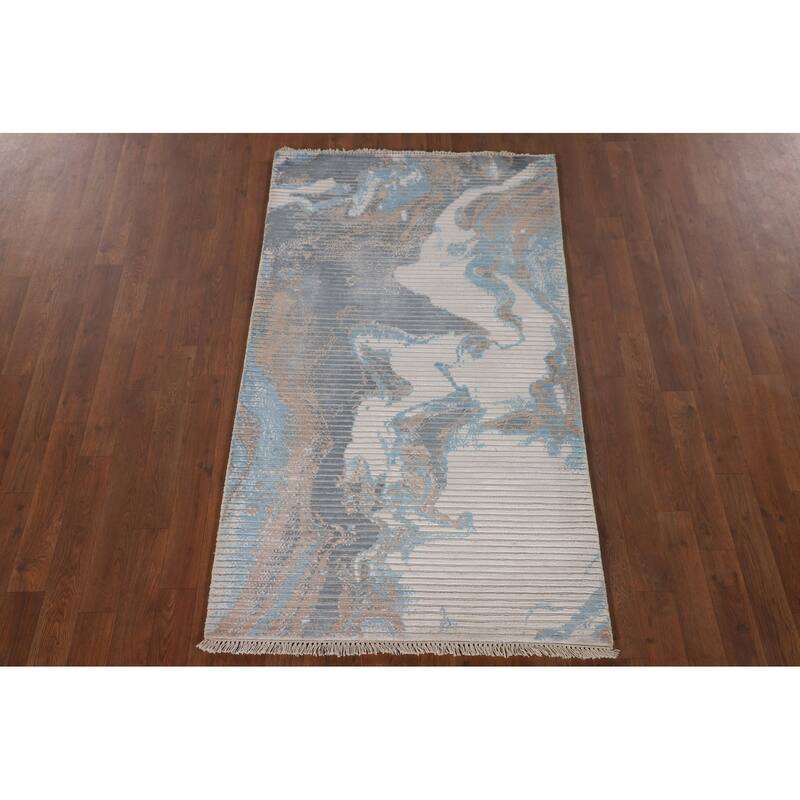 Modern Accent Rug Hand-Knotted Abstract Wool Carpet - 3'0"x 5'2"