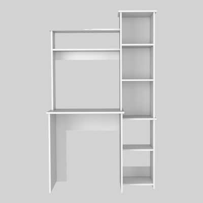 Compact Computer Desk with Hutch, Bookcase, and Spacious Workspace for Home Offices