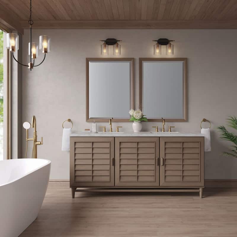 James Martin Vanities 620-V72-3VSL Portland 72" Double Basin Wood