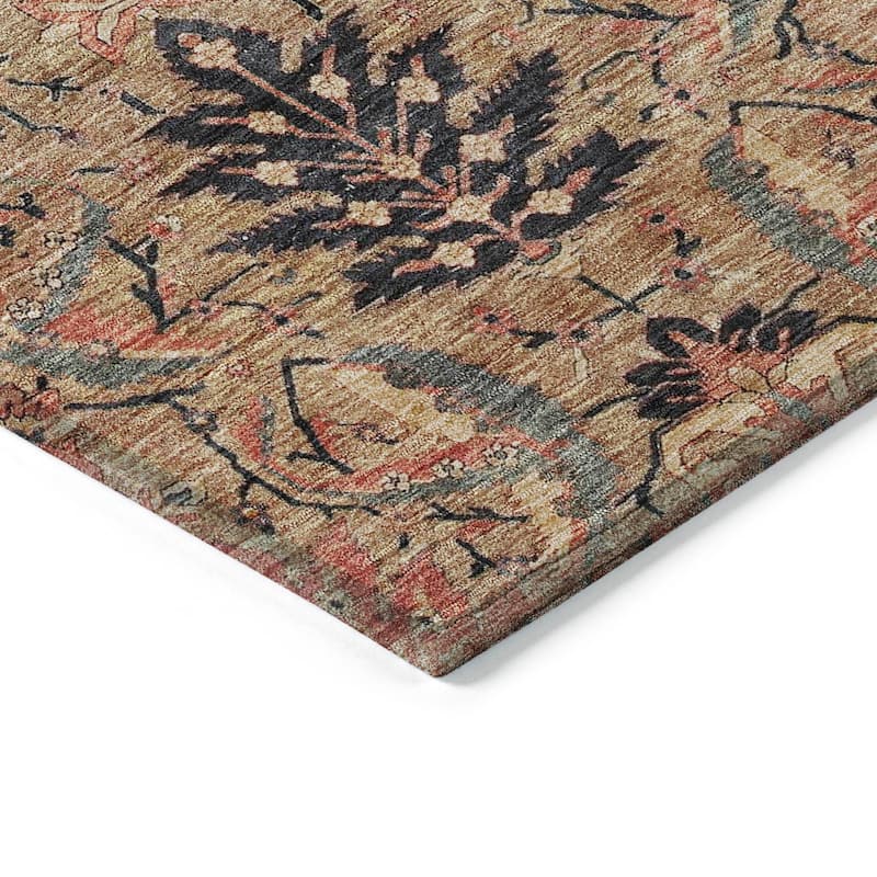 Machine Washable Indoor/ Outdoor Boho Traditional Chantille Rug