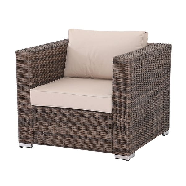 Florida 6 Pieces Outdoor Patio Wicker Sofa Conversation 6 Pieces Outdoor Patio Wicker Sofa