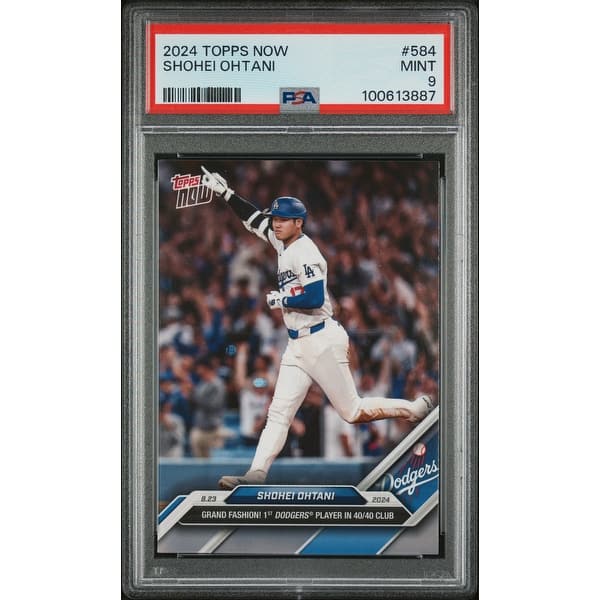 shohei ohtani graded card Ohani 2024 Topps Now Baseball #584 40/40 PSA 9 - 8' x 11' - Bed Bath & Beyond Whose trading cards did PSA