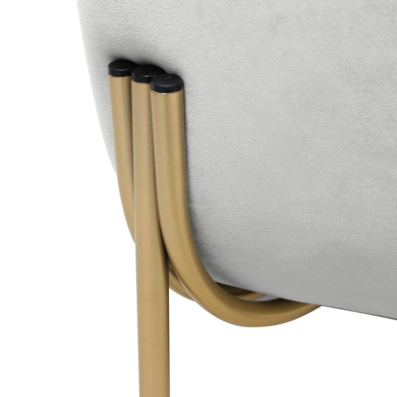 Zuno Mid Century Modern Upholstered Accent Armchair with Gold Metal Base, Plush Foam Cushioning, and Easy Assembly Design