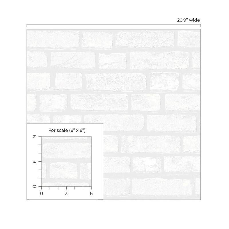NextWall Vintage Brick Paintable Peel and Stick Wallpaper - 20.9 in. W x 18 ft. L