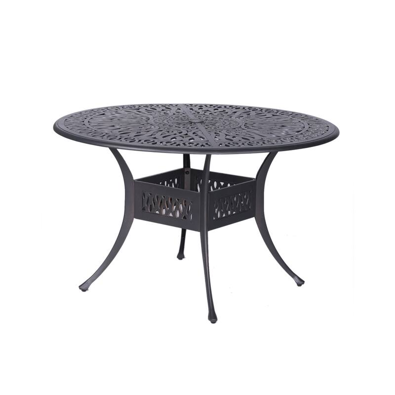 Outdoor Patio Aluminum 48" Round Dining table, Dessert Night