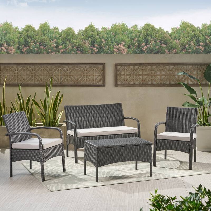 4PC Comfortable Outdoor Chat Set for Relaxing and Socializing