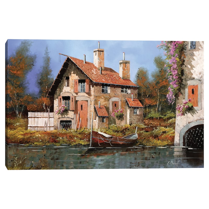 La Casa Sul Fiume by Guido Borelli Canvas Art Print