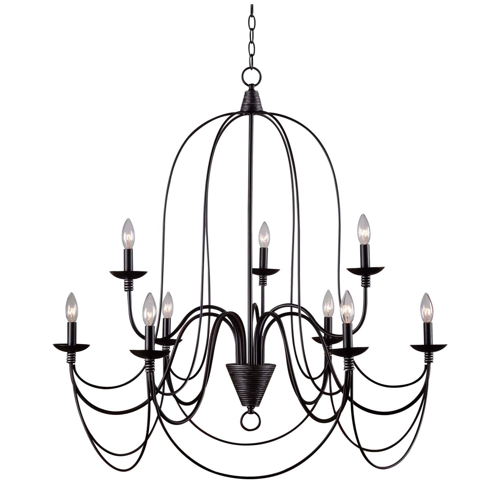 Kenroy Home 93069ORB  Pannier 9 Light 2 Tier Candle Style Chandelier - Chandeliers For Bedrooms by Overstock.com