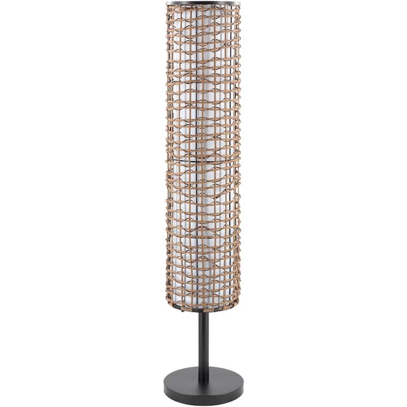 Katelin Indoor/ Outdoor Woven Floor Lamp - 53"H x 9"W x 9"D - 53"H x 9"W x 9"D - Brown