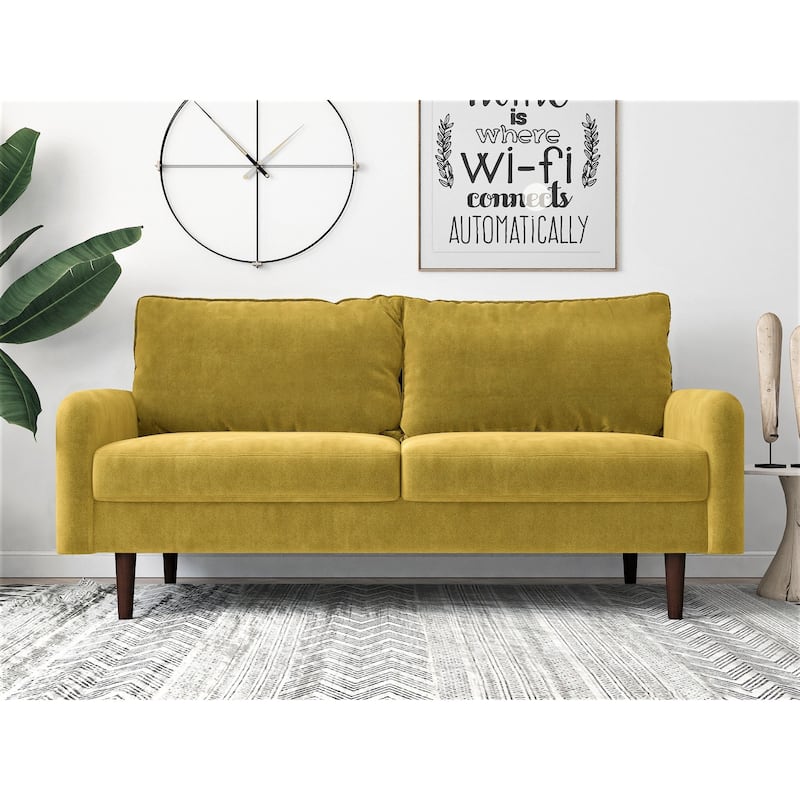 Victor Velvet 2 Seater Sofa Eruopean Style - GoldenYellow