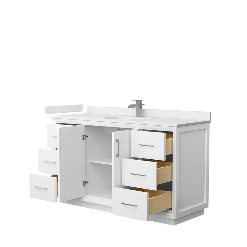 Strada 60-Inch Single Vanity Set, Cultured Marble Top