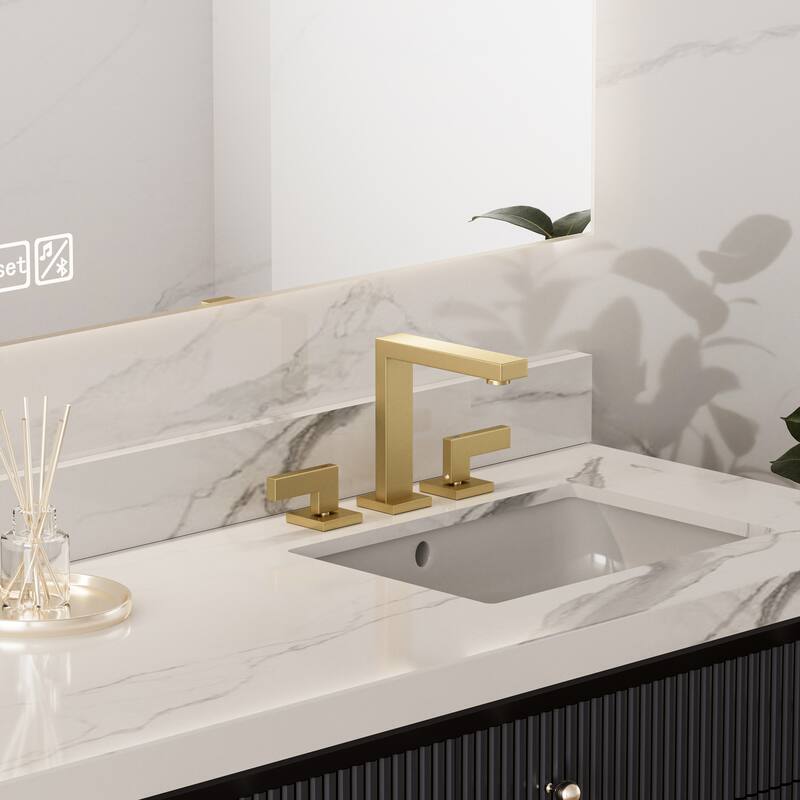 Modland 8 Inch Widespread Bathroom Faucet Double Handle Bathroom Sink Faucet with CUPC Supply Lines