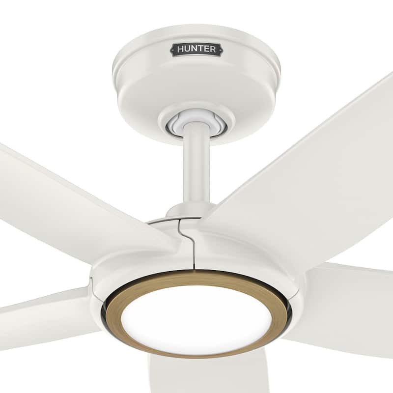 Hunter ZenTech Indoor / Outdoor 5-Blade Smart Ceiling Fan w/ LED Light and Handheld Remote.
