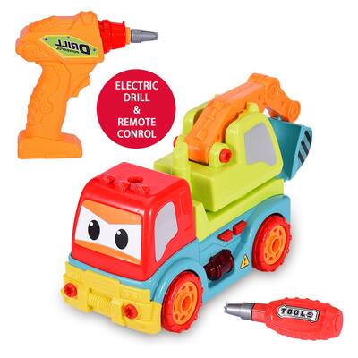Personalized Children's Detachable Excavator Toy With Electric Drill ...