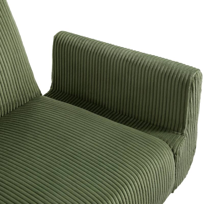 73" W Upholstered Corduroy Convertible Sleeper Sofa Bed with Pillows