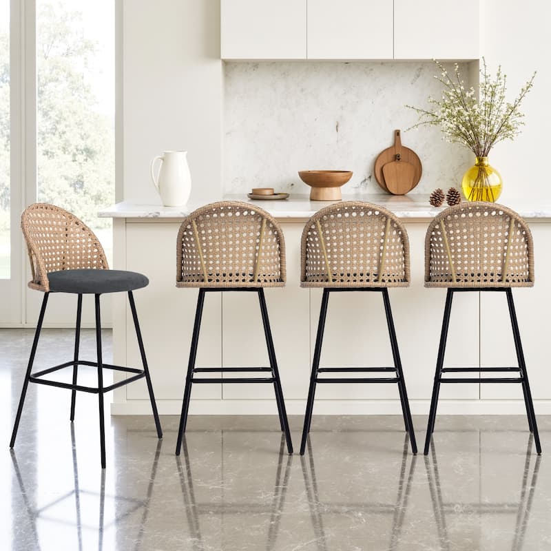 29.52"H Upholstered Bar Stools/ Counter Stools with Metal Leg