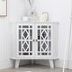 preview thumbnail 12 of 32, Corner Sideboard Cabinet Free-Standing Corner Storage Organizer Small - Small-White
