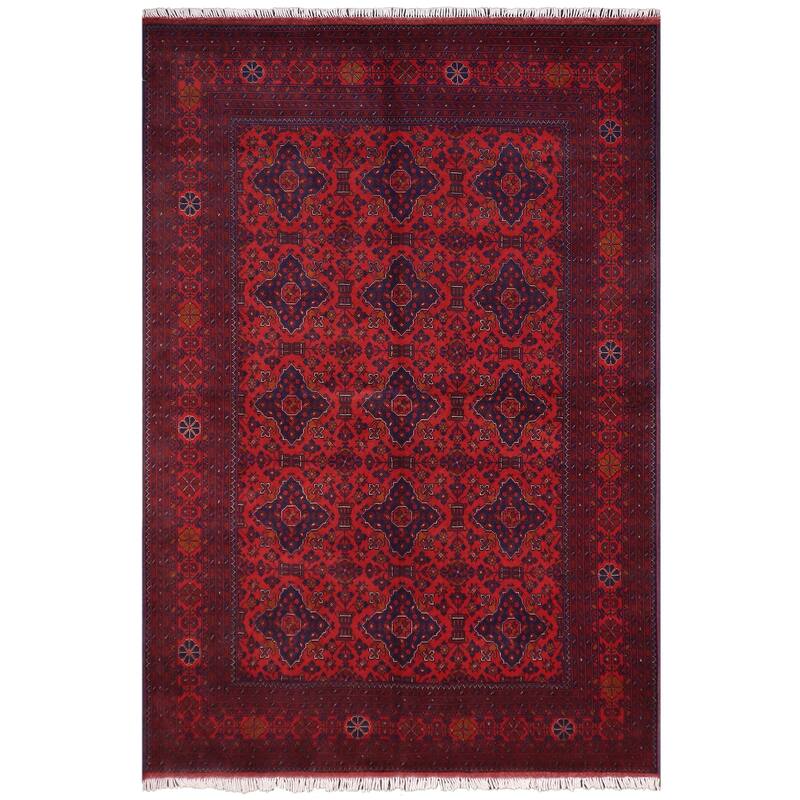 Rustic Biljik Khal Mohammadi Gracelyn Red/Blue Rug - 6'5'' x 10'0''