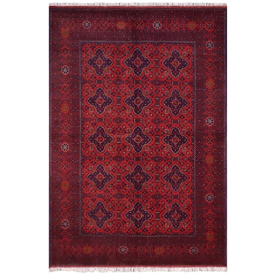 Rustic Biljik Khal Mohammadi Gracelyn Red/Blue Rug - 6'5'' x 10'0''