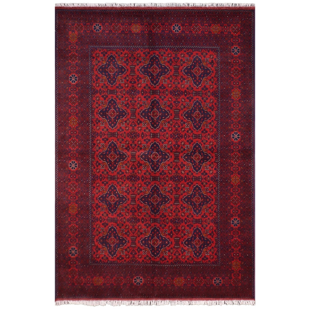 Rustic Biljik Khal Mohammadi Gracelyn Red/Blue Rug - 6'5'' x 10'0''