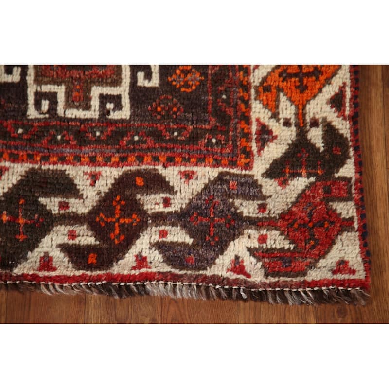 Qashqai Persian Vintage Area Rug Hand-Knotted Wool Carpet - 5'2"x 8'0"