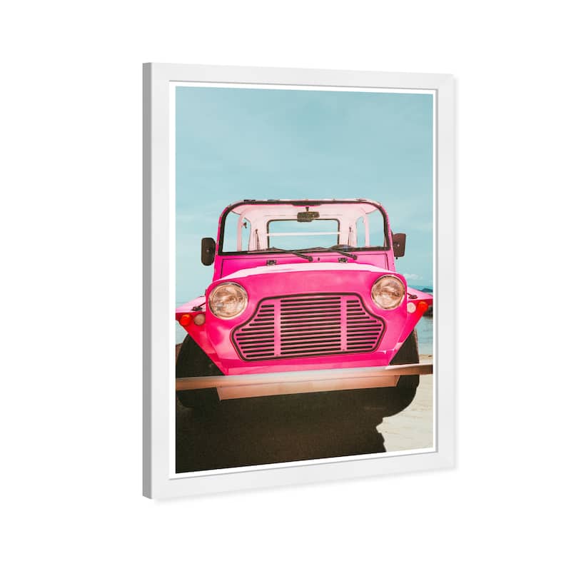 Wynwood Studio Prints Transportation The Adventure Car Pink and Hot Pink Modern & Contemporary Wall Art Canvas Print