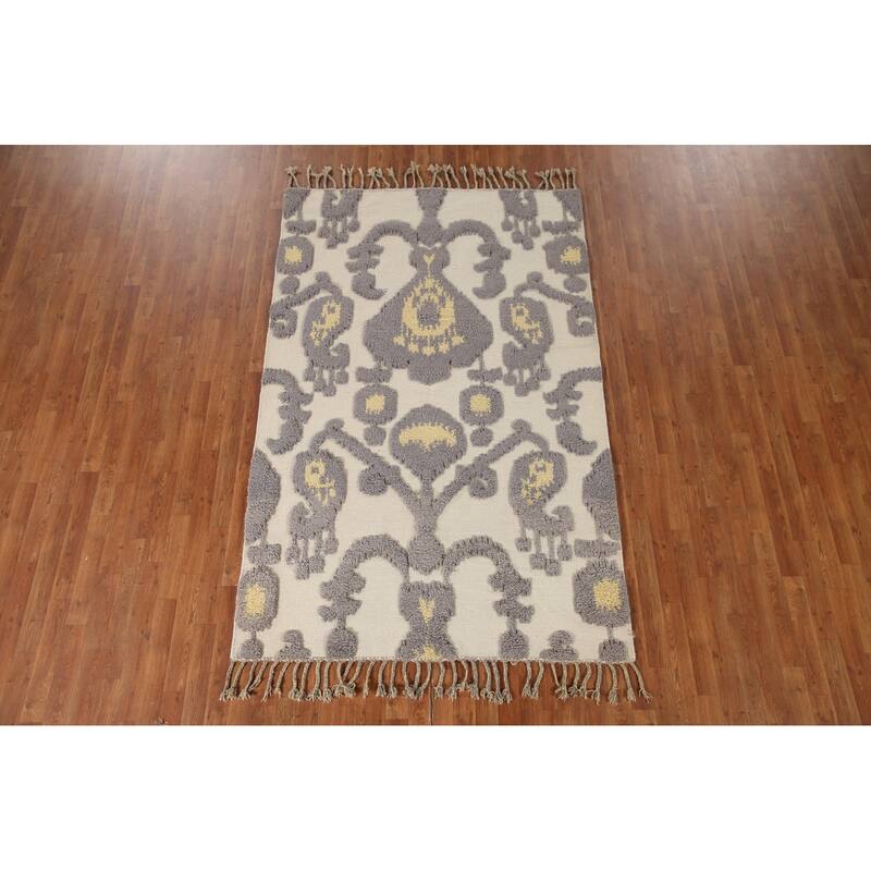 Moroccan Oriental Area Rug Hand-Knotted Wool Carpet - 5'2"x 7'11"