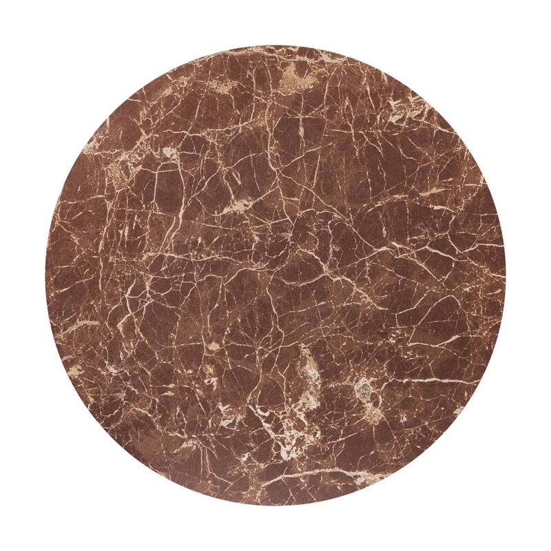 Riba Ribbed Concrete Drum Side Table with Marble Finish