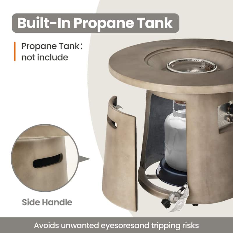 COSIEST 31-Inch Round Outdoor Propane Fire Pit,40,000 BTU Smokeless with Fire Glass