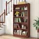 72-inch Bookcase, Modern 6-Tier White Bookshelf, Wood Display Shelf
