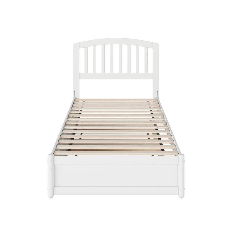 Lucia Platform Bed with Panel Footboard and Twin XL Trundle
