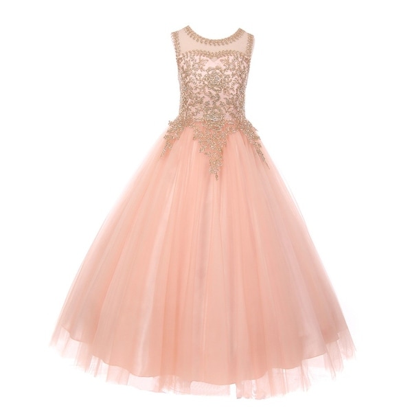 orange flower girl dress