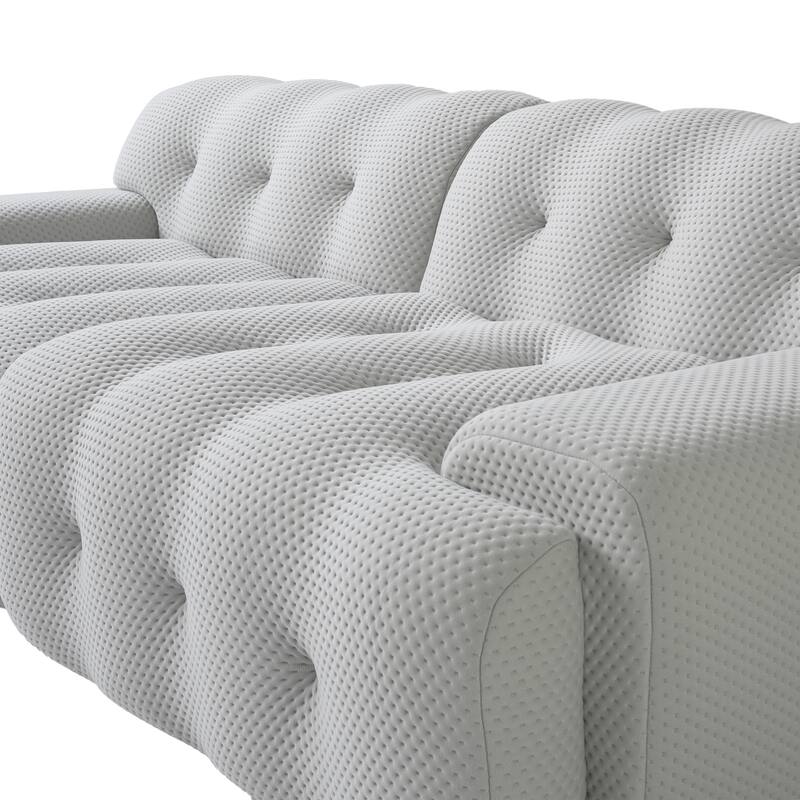 Modern Loveseat Sofa, Luxury 102.4″ Large Size 3 Seater Couch, Comfy Sectional Cloud Sofa Couches for Living Room, Bedroom