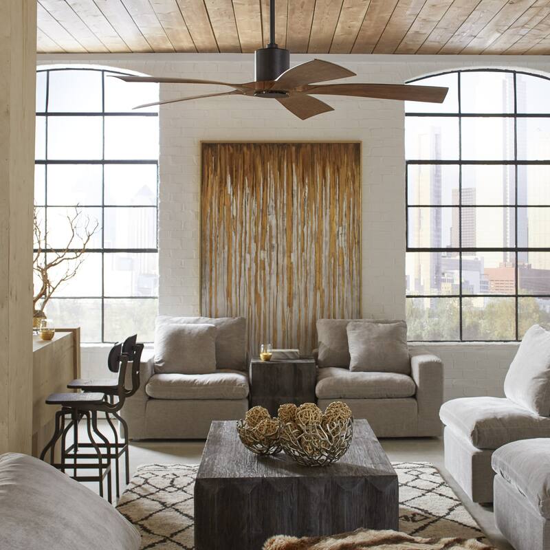 Aviator Indoor and Outdoor 5-Blade Smart Ceiling Fan 70in with Remote Control (Light Kit Sold Separately)