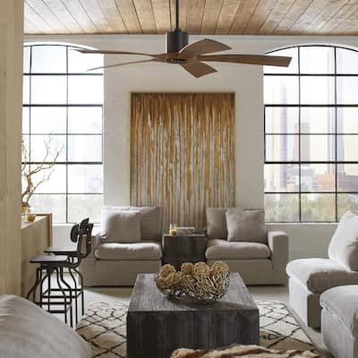 Aviator Indoor and Outdoor 5-Blade Smart Ceiling Fan 70in with Remote Control (Light Kit Sold Separately)