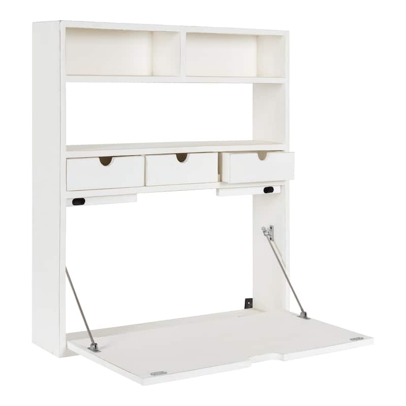 Kate and Laurel Georgie Wall Hanging Desk - White