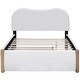 preview thumbnail 29 of 30, Full Upholstered Platform Bed with Practical Trundle for Additional Sleeping Space