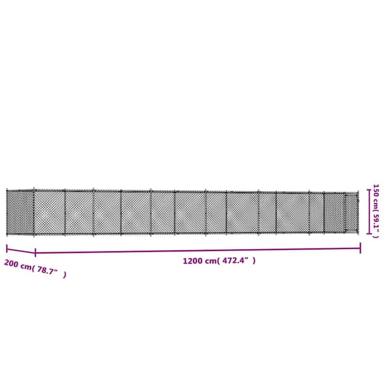 vidaXL Dog Cage Grey Galvanized Steel Durable Dog Cage