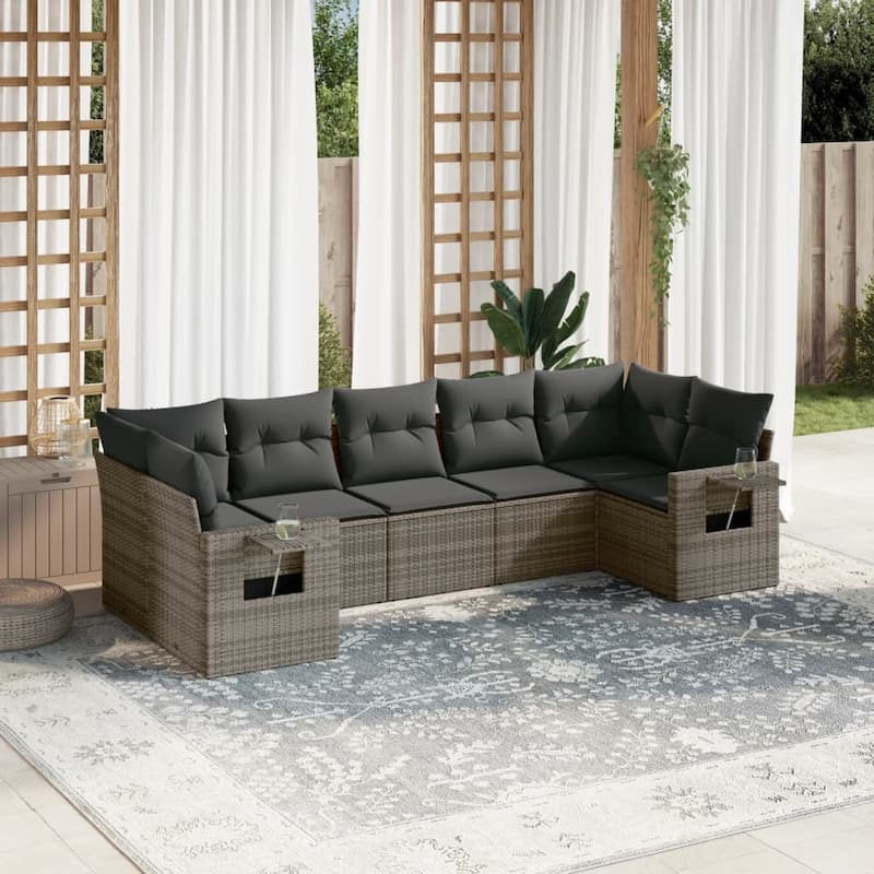 vidaXL Garden Sofa Set - 24.4 x 33.5 x 27.2 - Grey