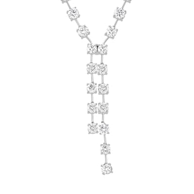 Auriya 14K Gold Lab Grown Station Diamond Lariat Round Necklace 4 1/6ct. tw. (F-G VS)