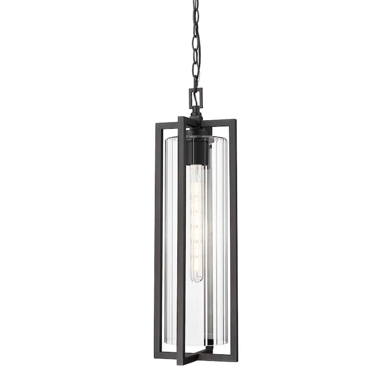 Z-Lite 5013CHB Aura 8" Wide Marine Grade Outdoor Mini Pendant - Black