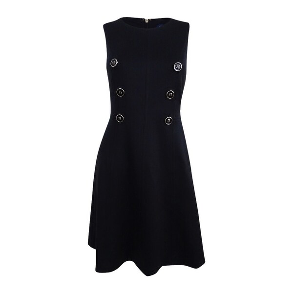button front a line dress