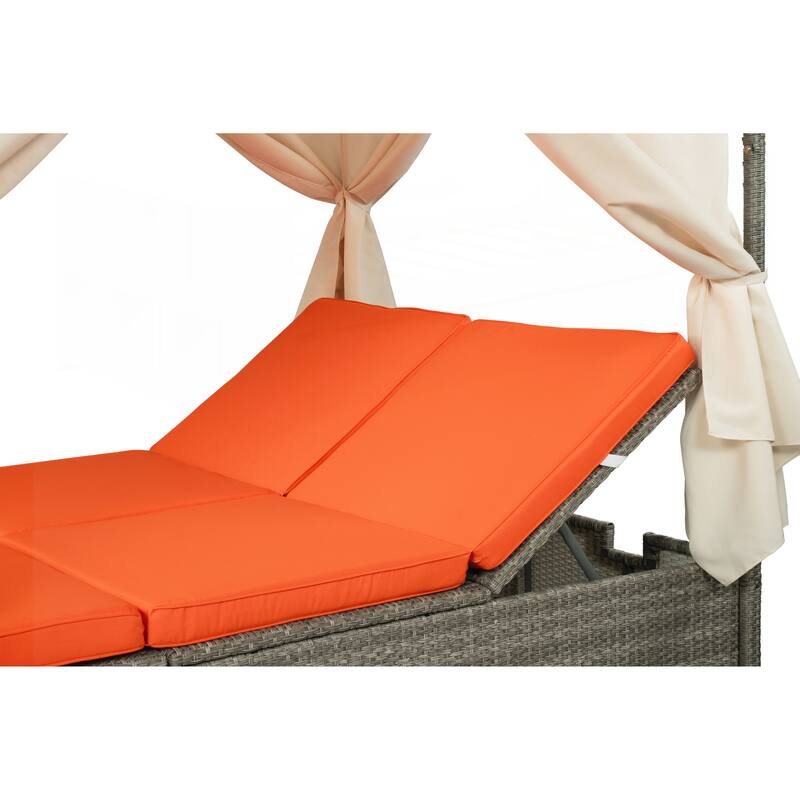 Adjustable Sun Bed With Curtain