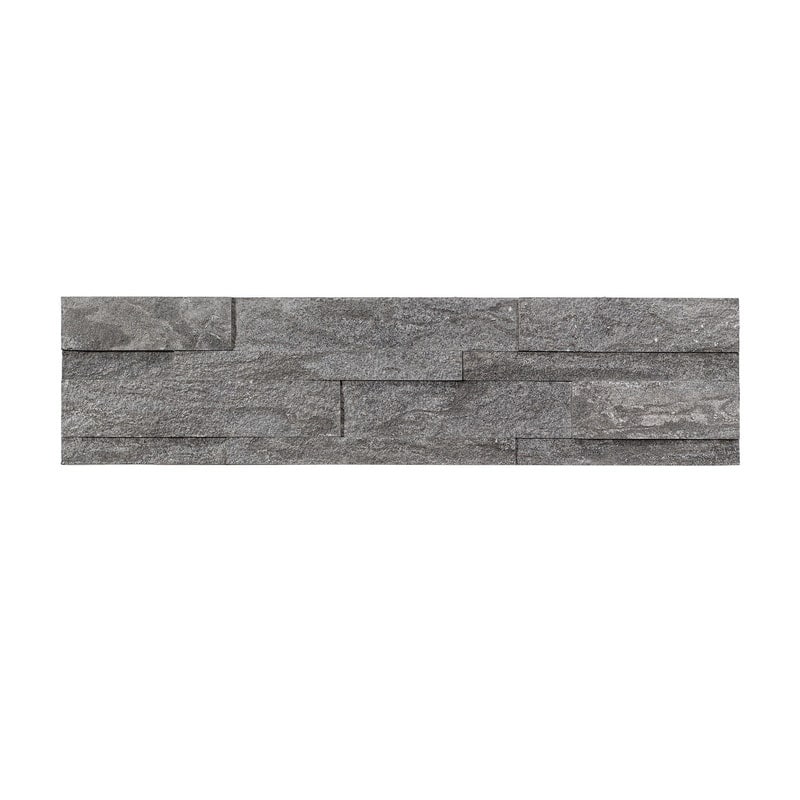 Aspect Peel and Stick Raised Stone Overlay Kitchen Backsplash Panel - One Panel - Raised Titanium