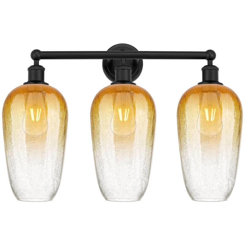 Innovations Lighting Endless Possibilities Edison - Brookhaven Flute - 3 Light 25" Bath Vanity Light - Matte Black/Amber
